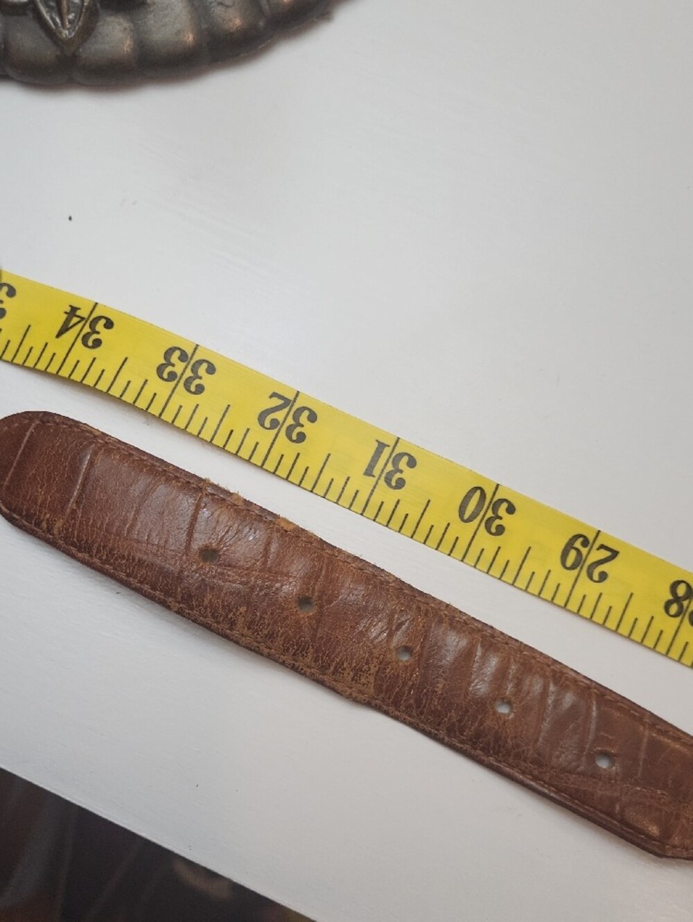 Fossil Brown Leather Belt with Gold-Tone Buckle - Picture 10 of 12